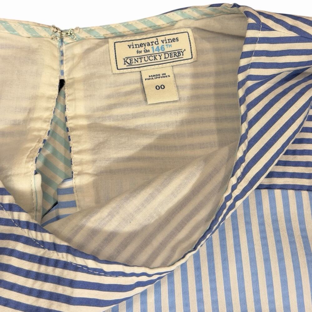 Vineyard Vines Seersucker Colorblock Tie Back Shift Dress - 146th Kentucky Derby - Picture 3 of 16
